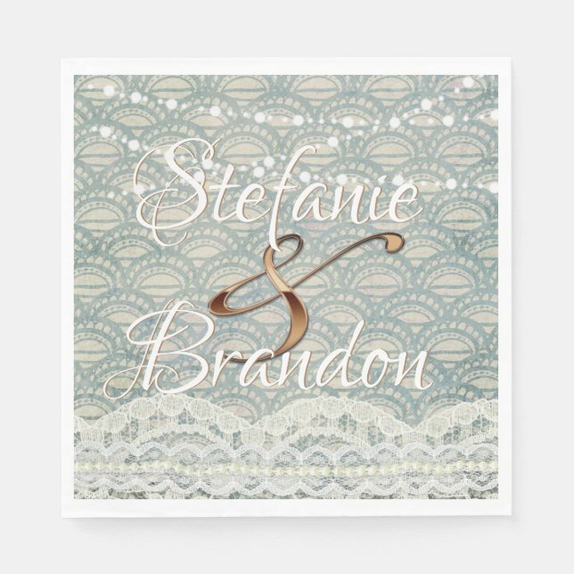 Servilleta De Papel Slate Blue Lace (Anverso)