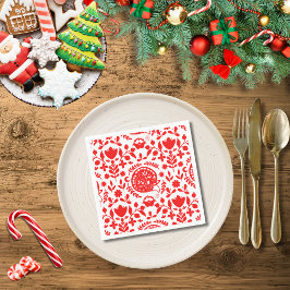 Servilleta De Papel Sleeping Fox Folk Art