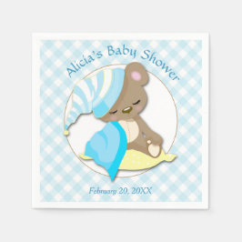 Servilleta De Papel Sleepy Bear Boy Baby Shower