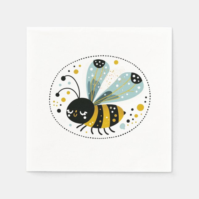 Servilleta De Papel Sleepy Whimsical Bee (Anverso)