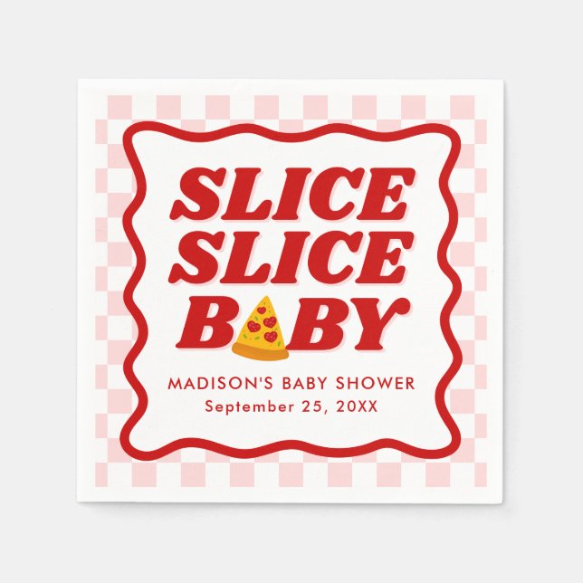 Servilleta De Papel Slice Slice Baby Pizza Baby Shower (Anverso)