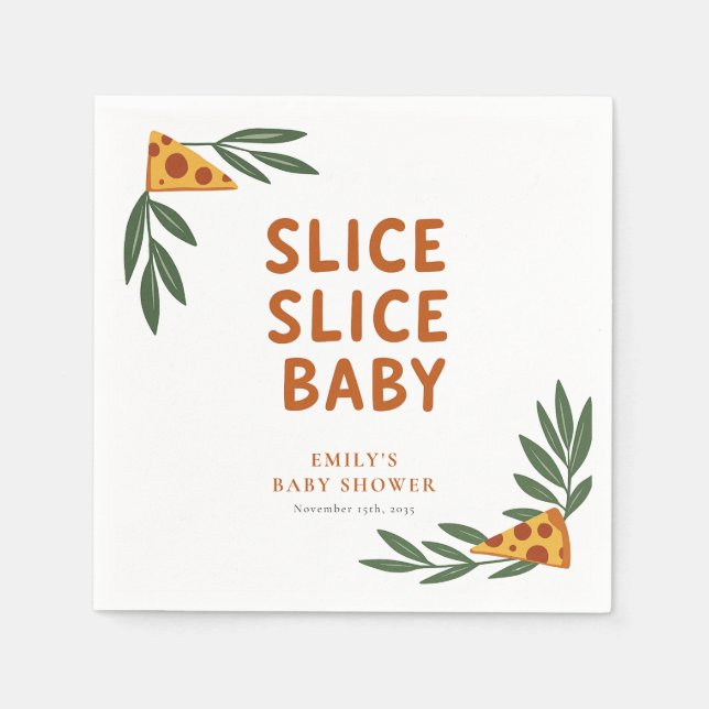 Servilleta De Papel Slice Slice Baby Pizza Baby Shower (Anverso)