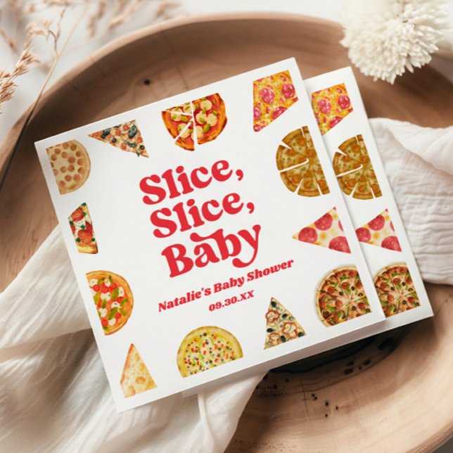 Servilleta De Papel ¡Slice, Slice, Bebé! Pizza Baby Shower (Subido por el creador)