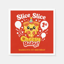 Servilleta De Papel Slice Slice Cheesy Baby Pizza 1st Birthday