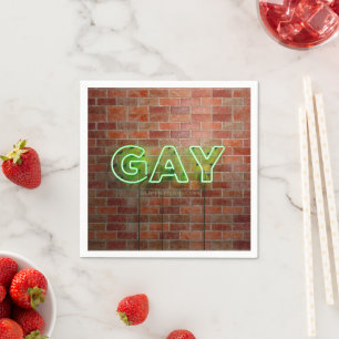 Servilleta De Papel SlipperyJoe iluminó el letrero de neón gay brillan
