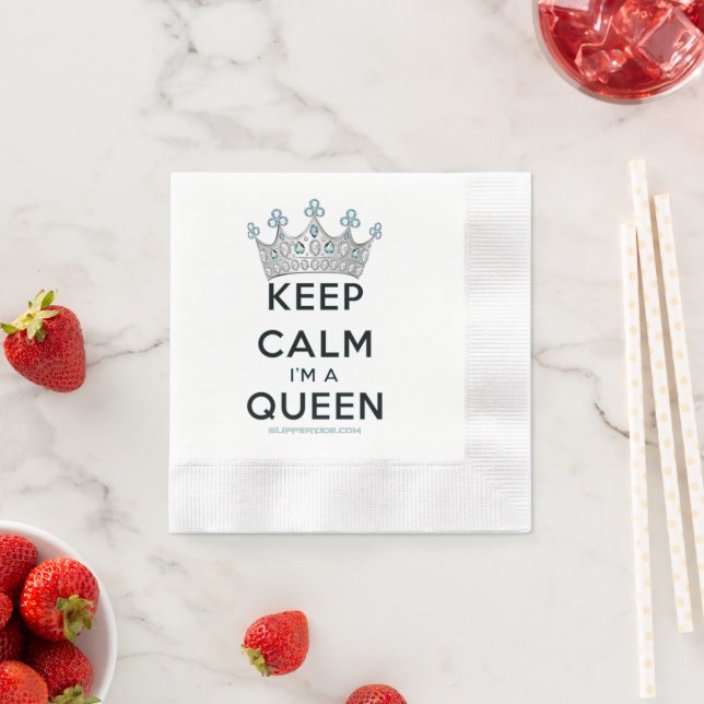 Servilleta De Papel SlipperyJoe's Keep Calm Queen Royal Crown jewels a (In situ)
