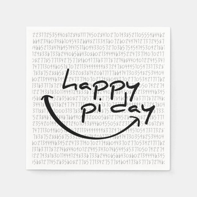 Servilleta De Papel Slogan happy pi day. Fijne pi dag, 14 maart. (Anverso)