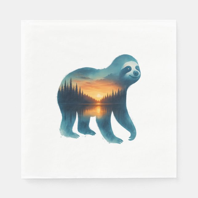 Servilleta De Papel Sloth Camping Lover (Anverso)