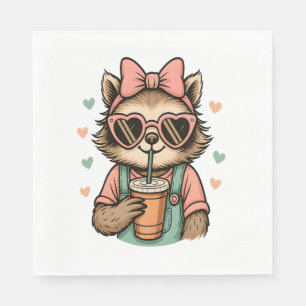 Servilleta De Papel Sloth Chica Coffee Lover