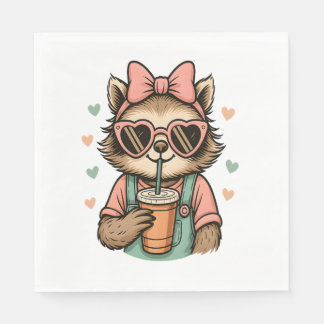 Servilleta De Papel Sloth Chica Coffee Lover
