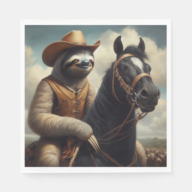 Servilleta De Papel Sloth Cowboy (Anverso)