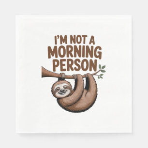 Servilleta De Papel Sloth diciendo que no soy una persona matutina