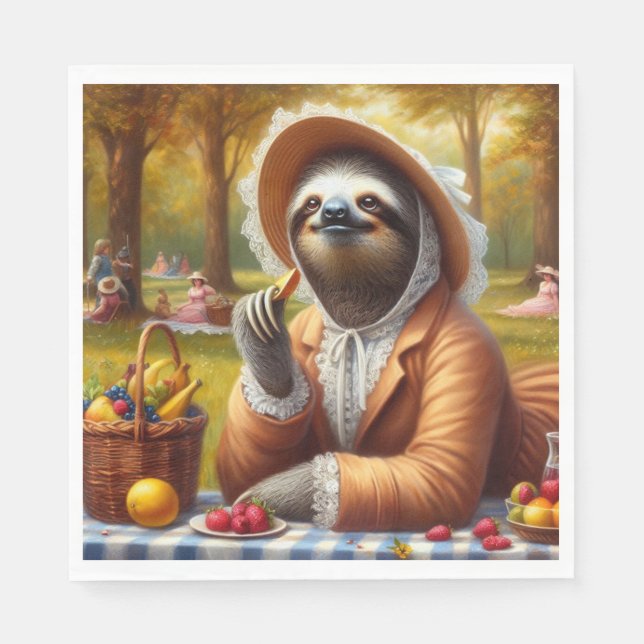 Servilleta De Papel Sloth Picnic (Anverso)