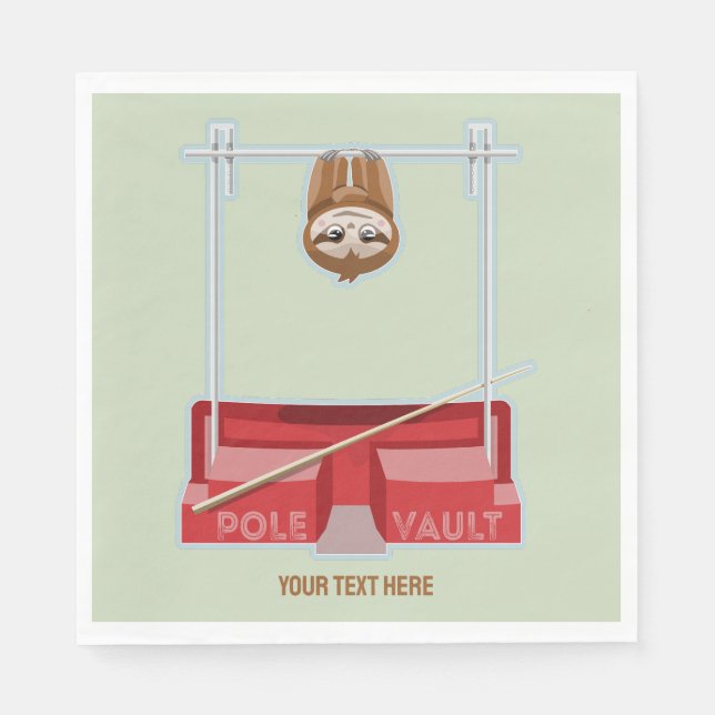 Servilleta De Papel Sloth Pole Vaulting Sports Day (Anverso)