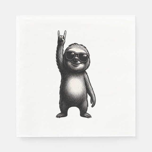 Servilleta De Papel Sloth Rocking Dance (Anverso)