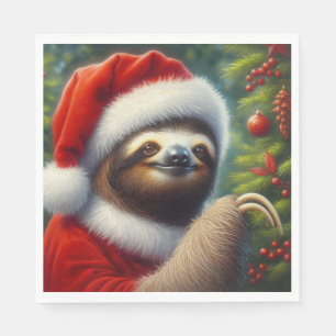 Servilleta De Papel Sloth Santa Claus