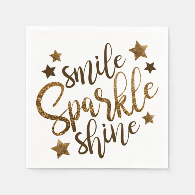 Servilleta De Papel Smile Sparkle Shine Afirmations (Anverso)