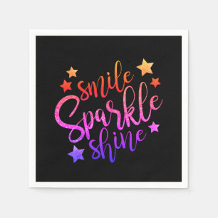 Servilleta De Papel Smile Sparkle Shine Black Multi-Colour