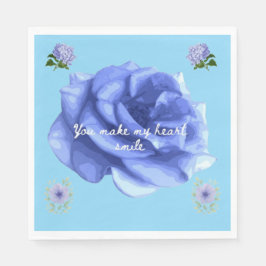 Servilleta De Papel Smiling heart baby blue