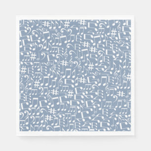 Servilleta De Papel Smokey Blue con notas musicales bailando