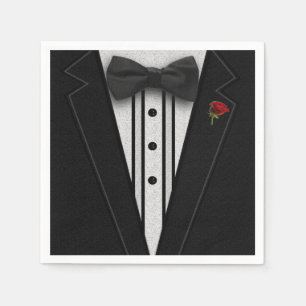 Servilleta De Papel Smoking negro con la pajarita