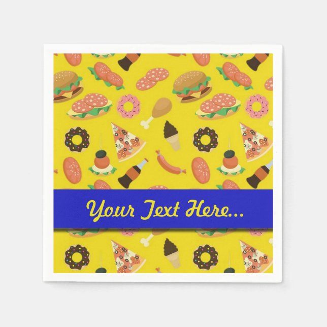 Servilleta De Papel Snack Time Napkins Picnic Amarillo (Anverso)