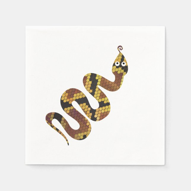 Servilleta De Papel Snake Brown y Gold Silhouette (Anverso)