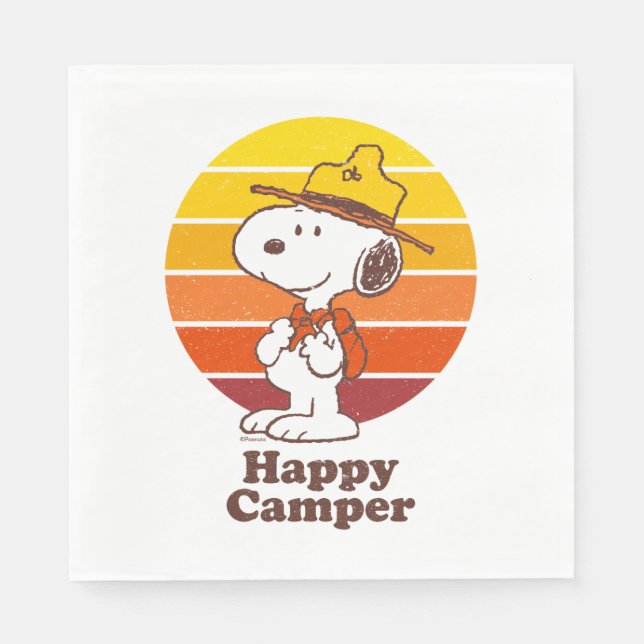 Servilleta De Papel Snoopy | Beagle Scout - Camper feliz (Anverso)