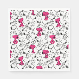Servilleta De Papel Snoopy Black & Magenta Pattern
