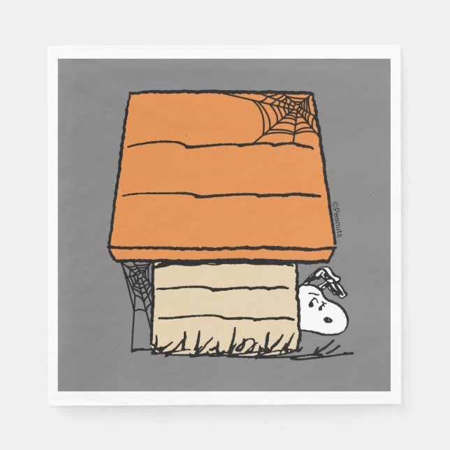 Servilleta De Papel Snoopy Halloween Spider Web Doghouse (Anverso)