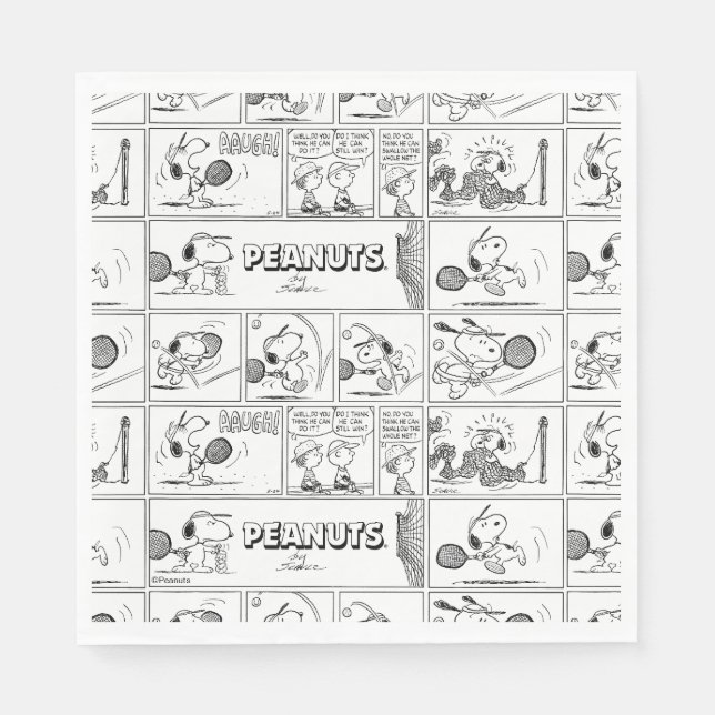 Servilleta De Papel Snoopy Juega Al Tenis (Anverso)