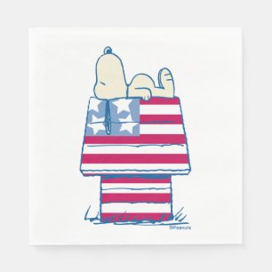 Servilleta De Papel Snoopy on the 4 of July Dog House