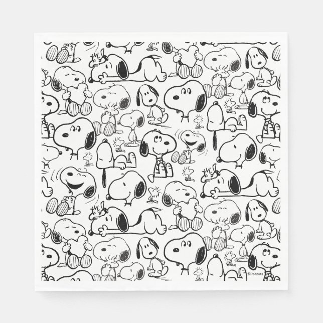 Servilleta De Papel Snoopy Smile Giggle Laugh Pattern (Anverso)