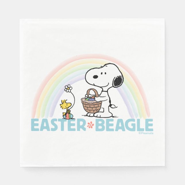 Servilleta De Papel Snoopy & Woodstock - Beagle de Pascua (Anverso)