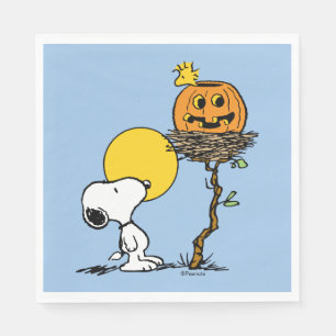 Servilleta De Papel Snoopy & Woodstock Nest con Jack O' Lantern