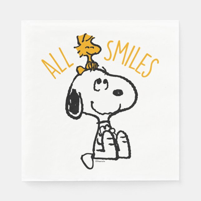 Servilleta De Papel Snoopy & Woodstock - Todas las sonrisas (Anverso)