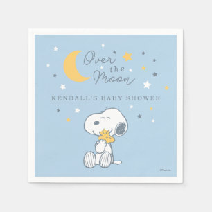 Servilleta De Papel Snoopy y Woodstock   Ducha de Bebé Sobre la Luna S