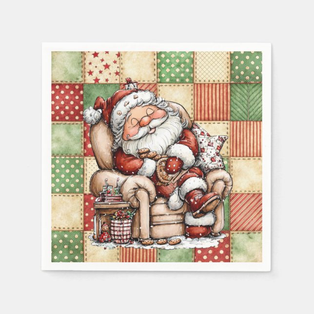 Servilleta De Papel Snoozing Santa Claus On Christmas Eve (Anverso)