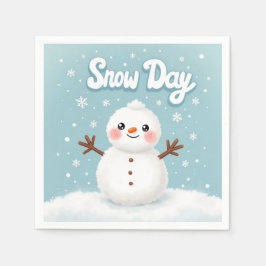 Servilleta De Papel Snow Day Snowman Winter Napkin