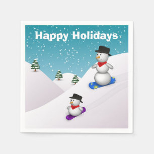 Servilleta De Papel Snowboarding Cuidada
