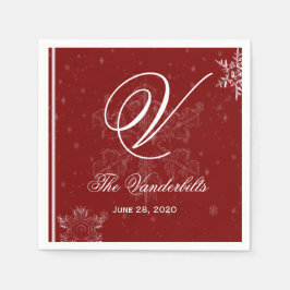 Servilleta De Papel Snowflakakks blancos sobre servilletas Bodas de Cr