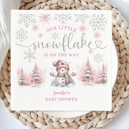 Servilleta De Papel Snowflake Baby Shower Papel Chica rosa