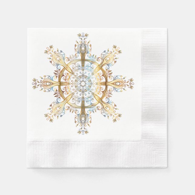 Servilleta De Papel Snowflake Cocktail Napkins (Anverso)