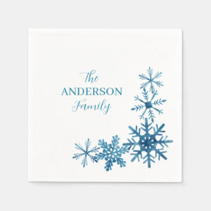 Servilleta De Papel Snowflake con firma familiar personalizada