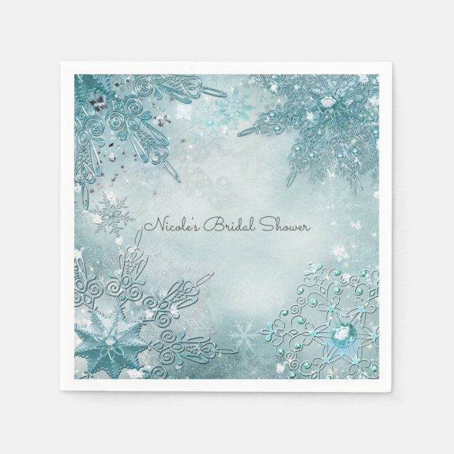 Servilleta De Papel Snowflake Magic Winter Wonderland Elegant Fiesta (Anverso)