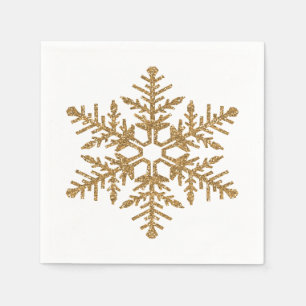 Servilleta De Papel Snowflake, Purpurina de imitación de oro