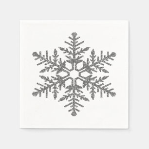 Servilleta De Papel Snowflake, Purpurina de imitación de Plata