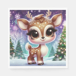Servilleta De Papel Snowflake Sparkle Baby Reindeer
