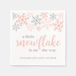 Servilleta De Papel Snowflake Winter Girl Baby Shower