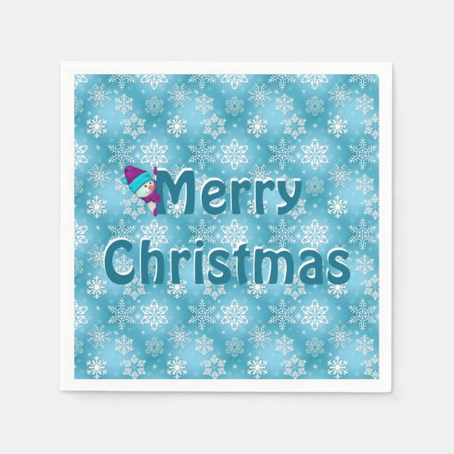 Servilleta De Papel Snowflake y snowmen (Anverso)